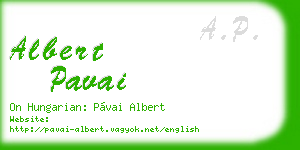 albert pavai business card