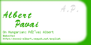 albert pavai business card